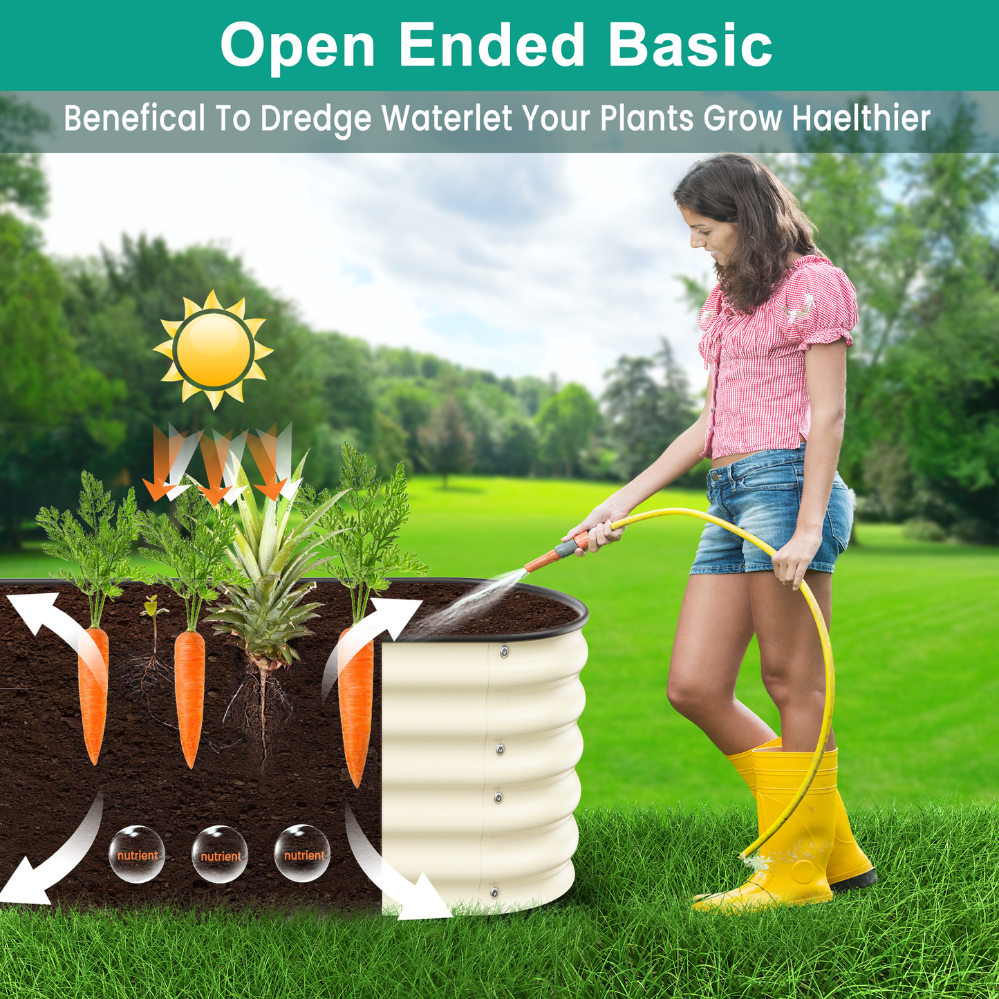 Nosst 17" Tall, 9-in-1 Raised Garden Beds