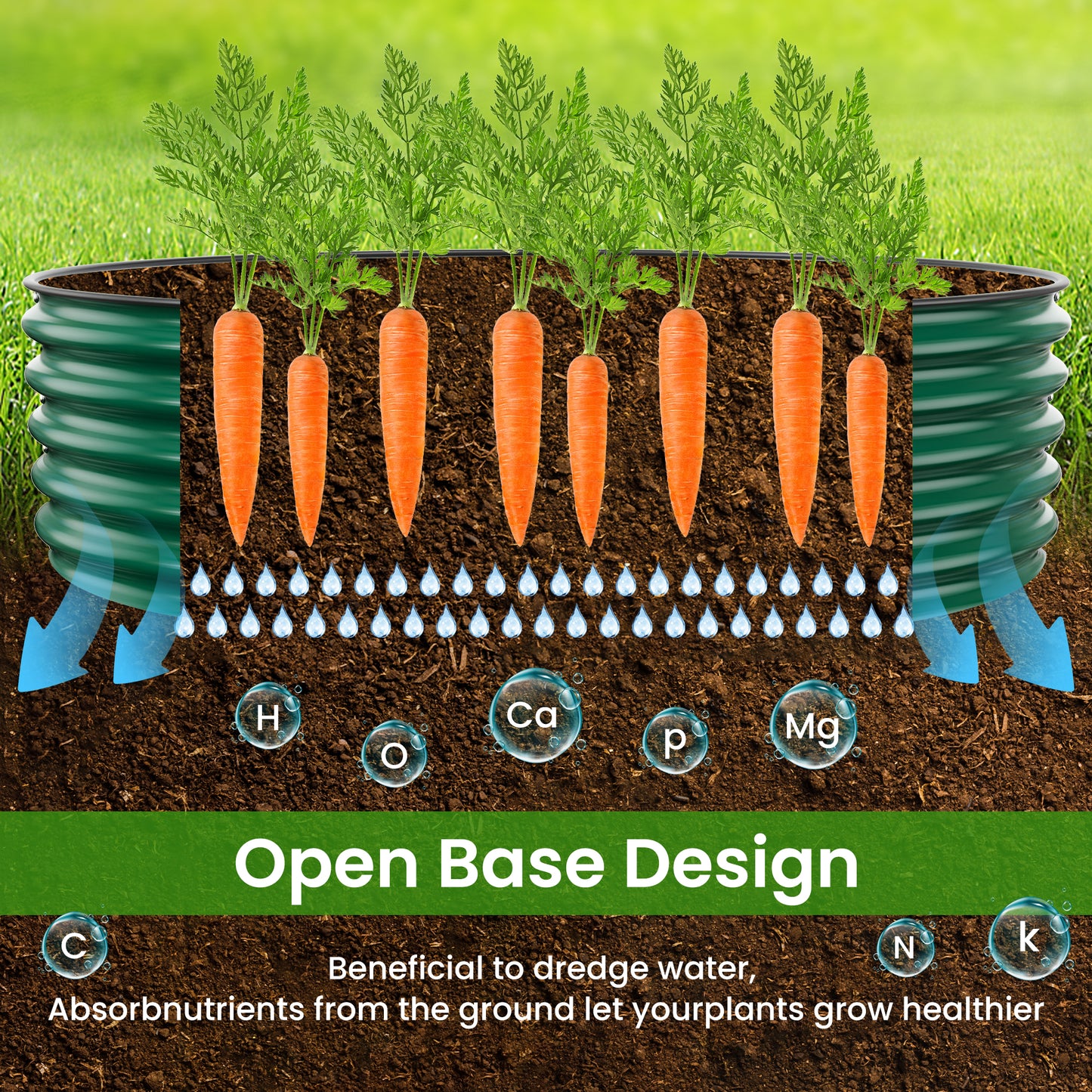 Nossta Metal Garden Bed for Vegetables,Flowers, Herbs, and Succulents