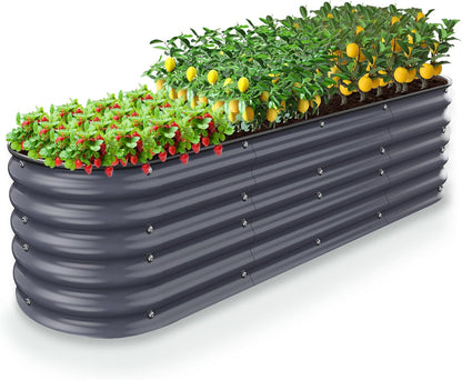 Nossta 17'' Tall 8x2Ft Outdoor Metal Raised Planter Beds (9 In 1)