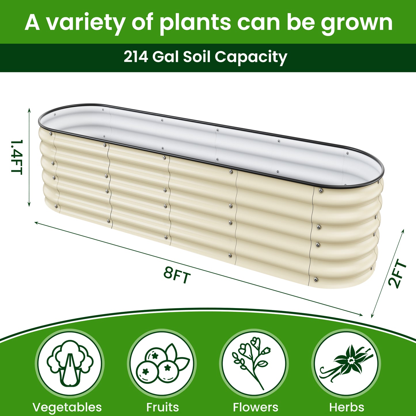 Nosst 17" Tall, 9-in-1 Raised Garden Beds