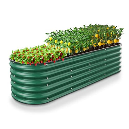 Nossta 17'' Tall 8x2Ft Outdoor Metal Raised Planter Beds (9 In 1)