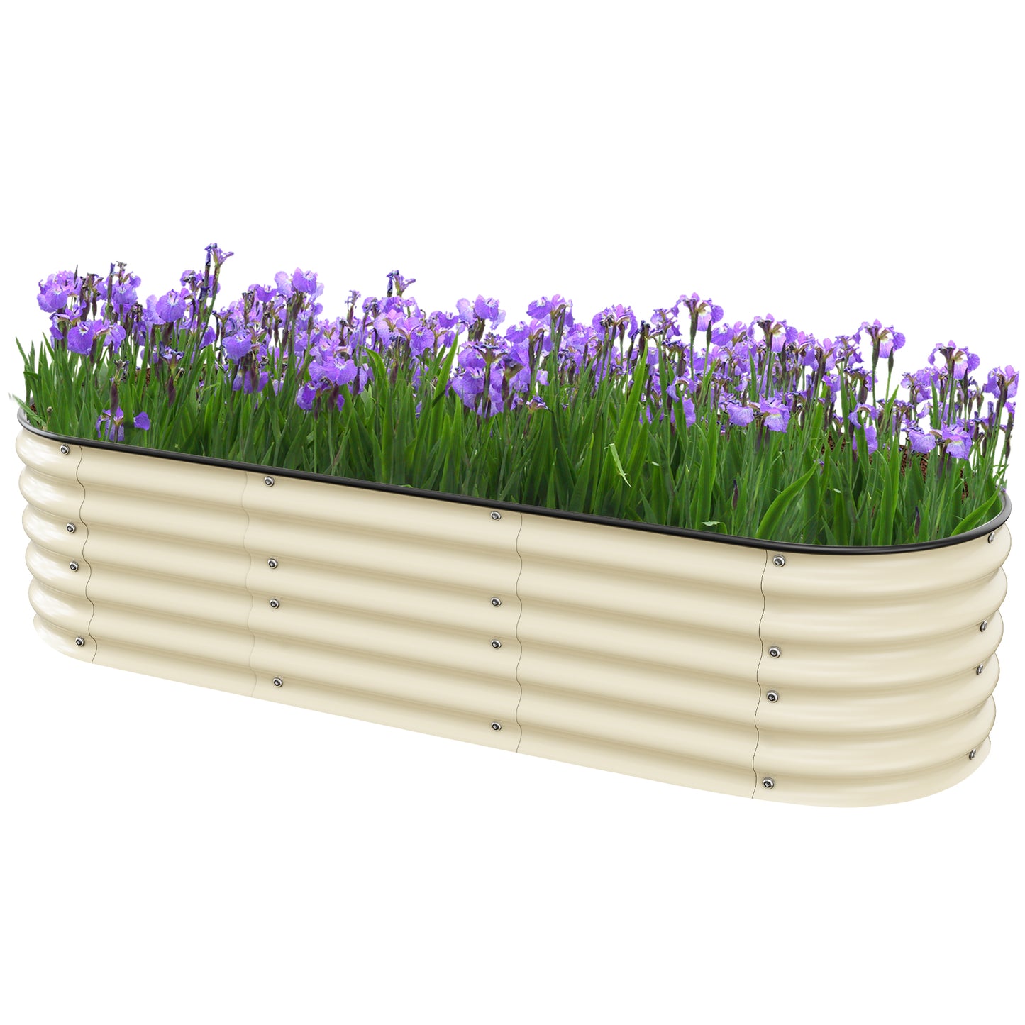 Nossta 17'' Tall 6.5X2 Galvanized Metal Raised Garden Box(6 In 1)