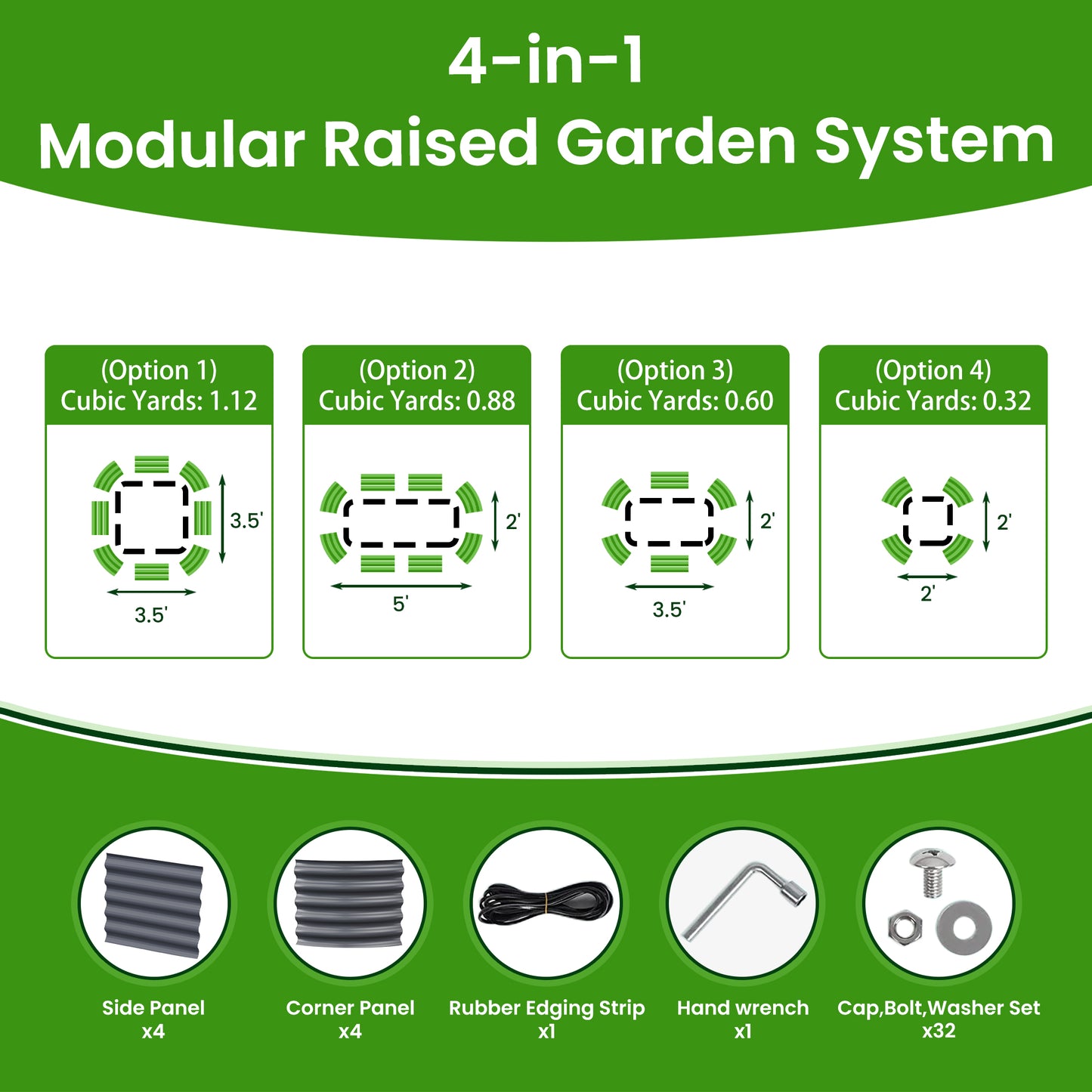 Nossta Raised Garden Bed 5x2x1.4 Ft Planter Box Outdoor