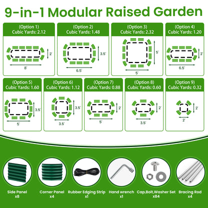 Nossta Oval Raised Planter Beds Outdoor for Vegetables, Gardening