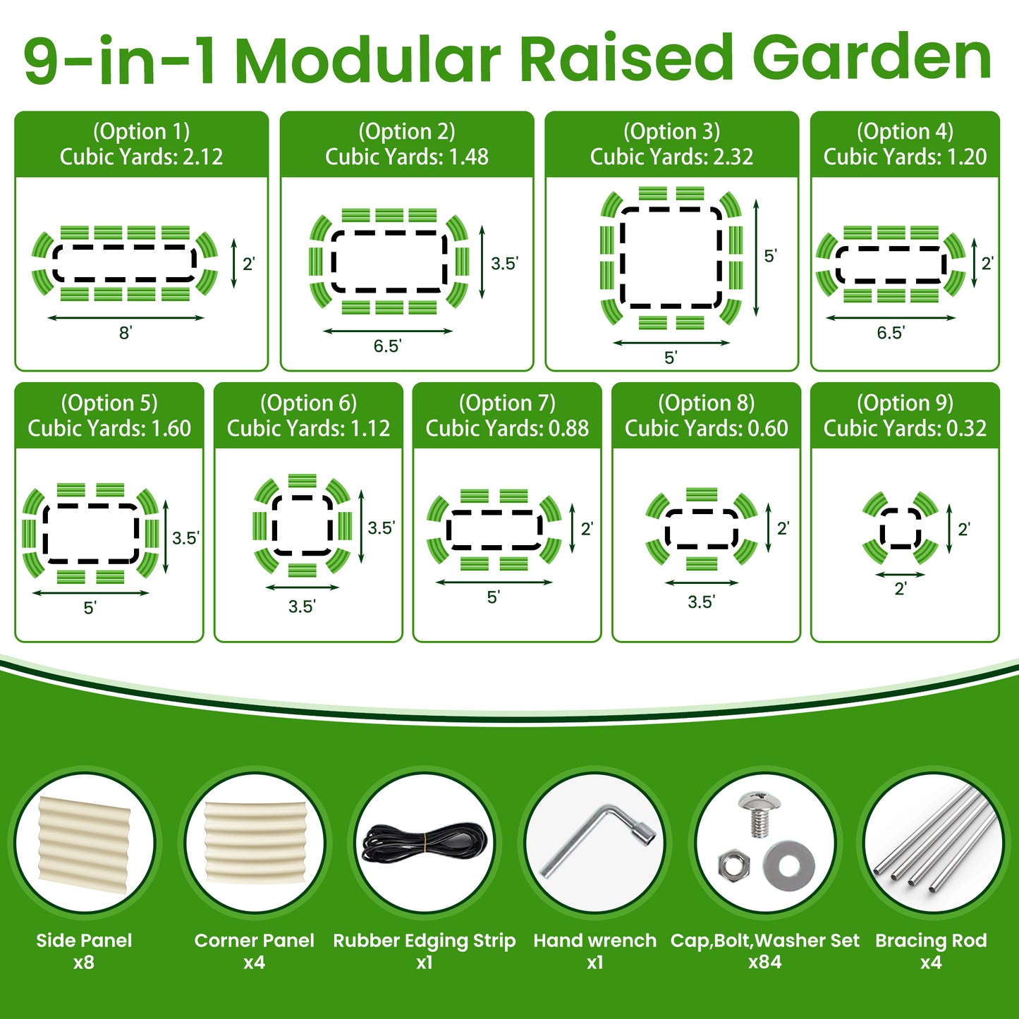 Nossta Large Galvanized Metal Raised Garden Bed Kit for Growing Herbs