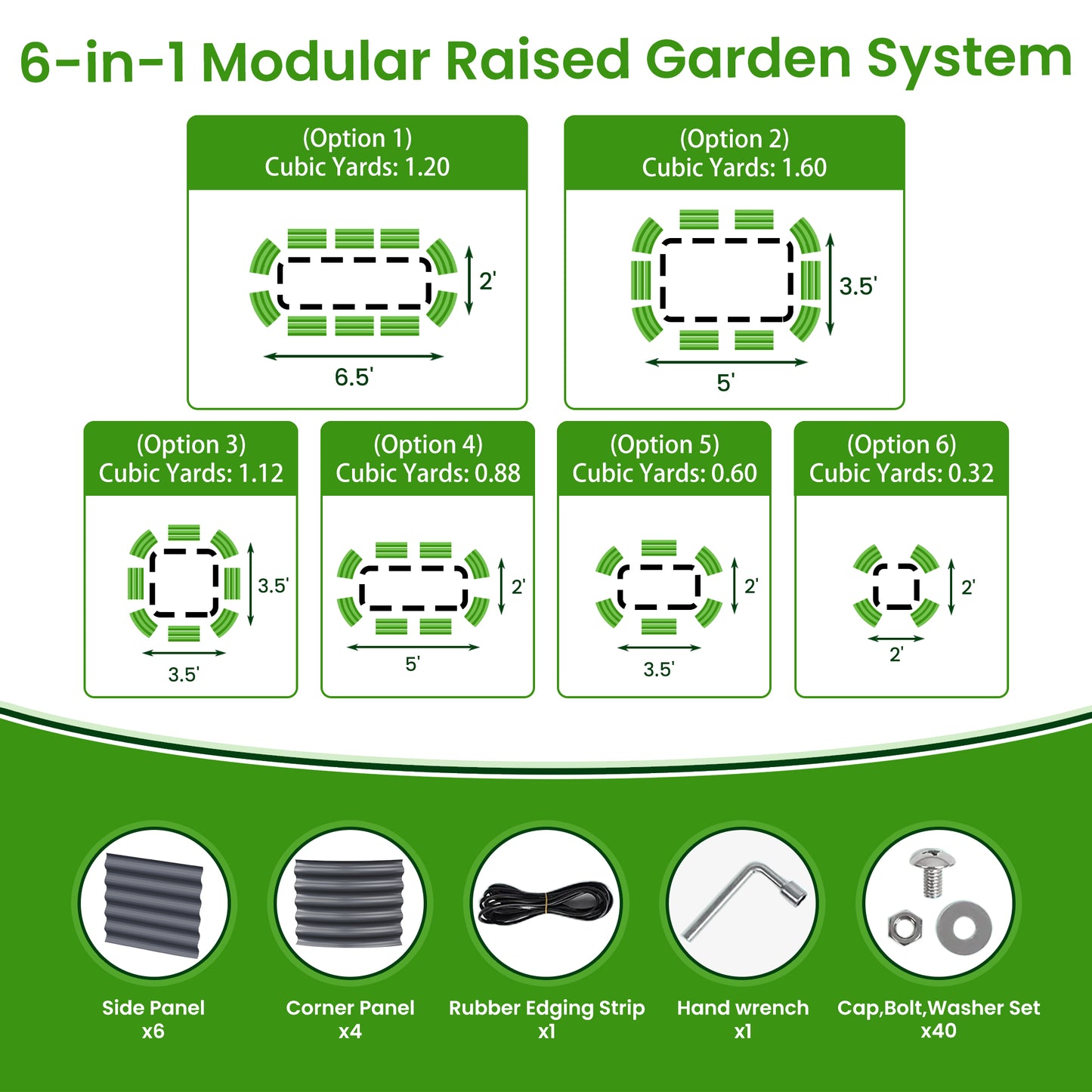 Nossta Raised Garden Bed Galvanized Planter Box Outdoor