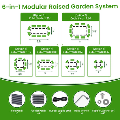 Nossta Raised Garden Bed Galvanized Planter Box Outdoor