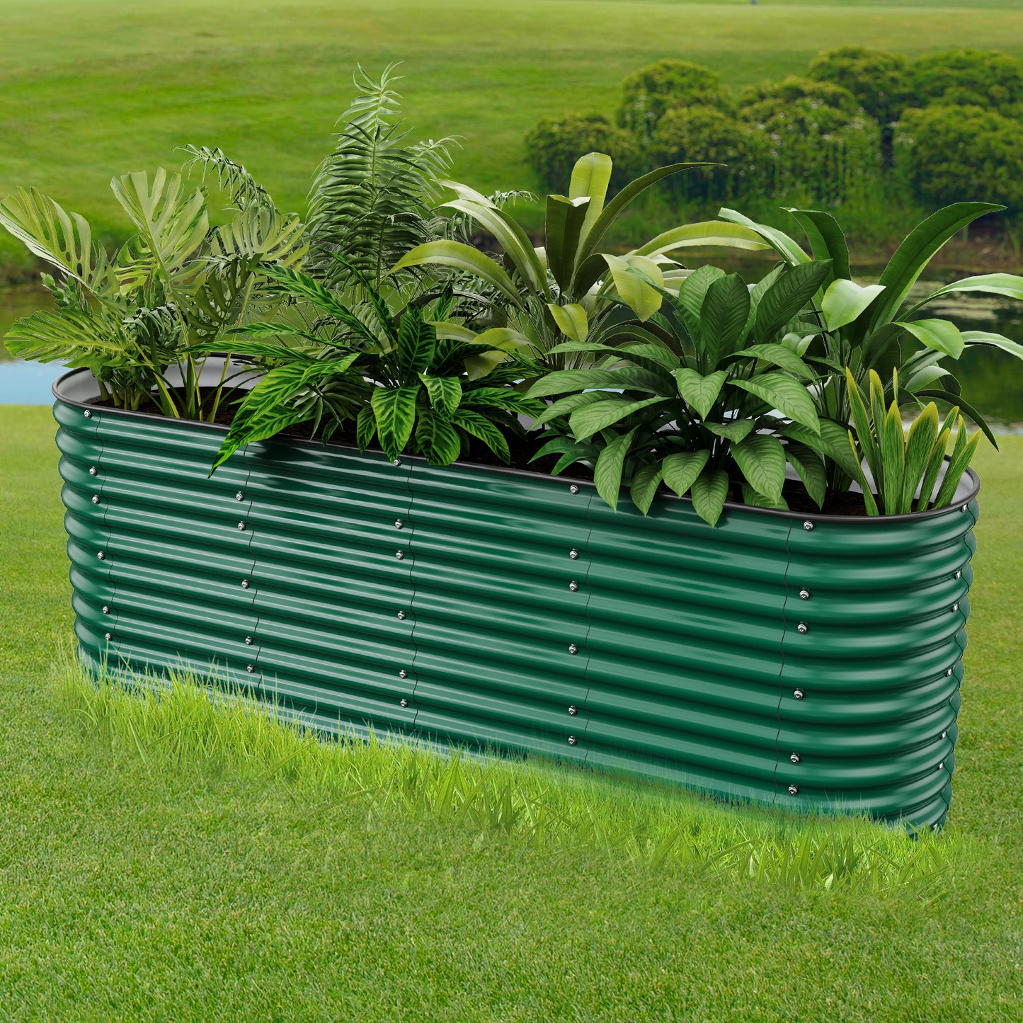 Nossta Oval Raised Planter Beds Outdoor for Vegetables, Gardening