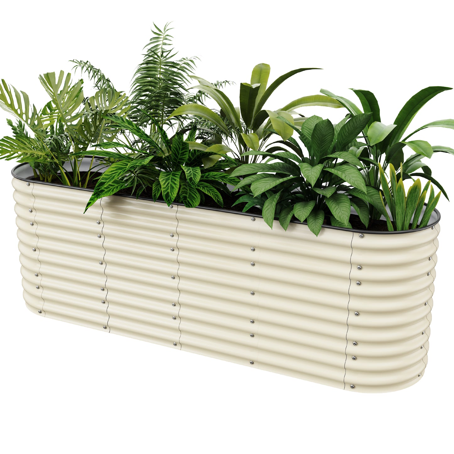 Nossta 32"Tall 8x2Ft Extra Tall Planter Box with Bracing Rods (9 In 1)