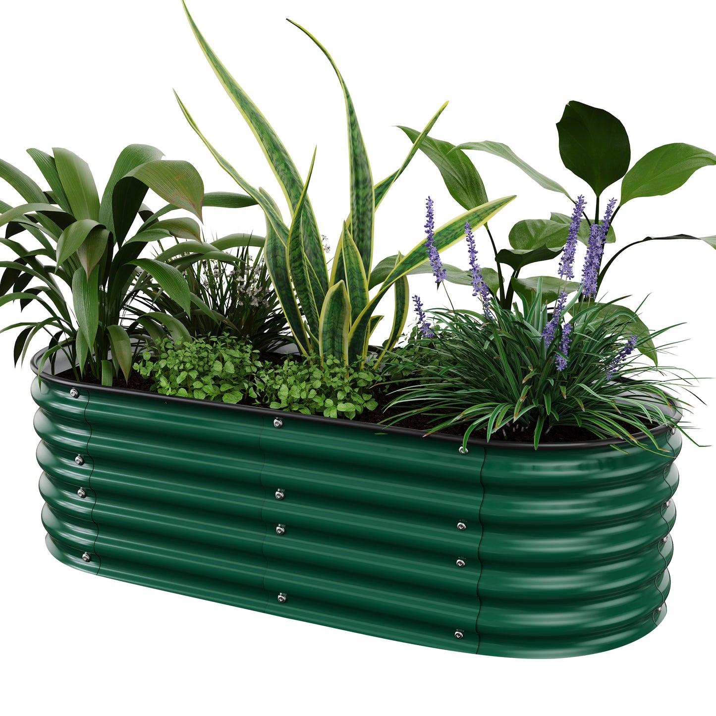 Nossta Raised Garden Bed 5x2x1.4 Ft Planter Box with Rubber Edge