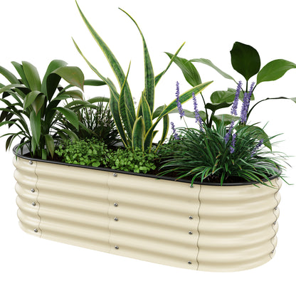 Nossta Galvanized Raised Garden Bed Outdoor with Rubber Edge