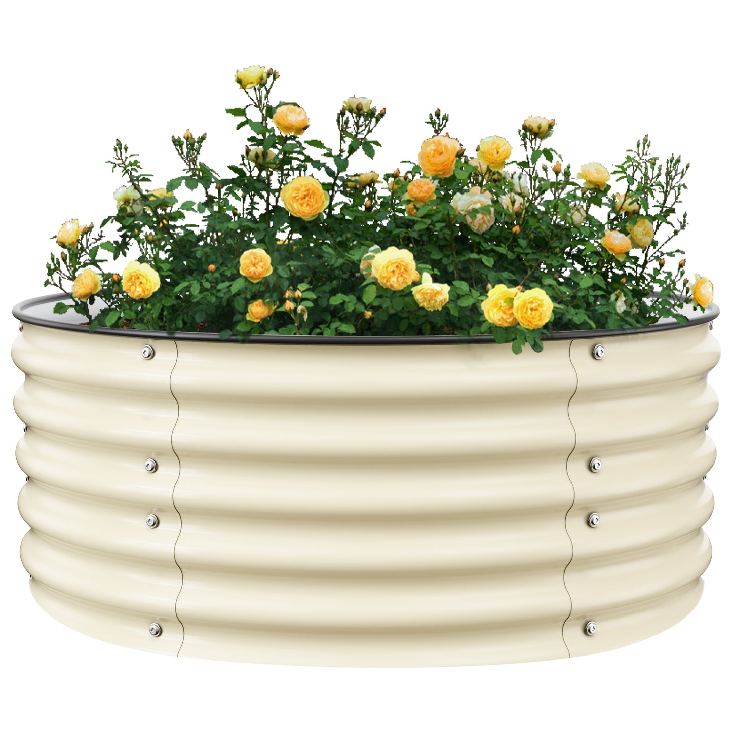 Nossta 17'' Tall 3.5x3.5Ft Round Galvanized Raised Garden Beds